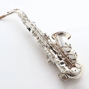 Klassisk 54 Silver Alto Saxophone E Flat French Craft En-to-One Strukturinstrument Handskant mönster Alto SAXS