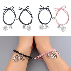 Link Armbänder 2023 Mode Persönlichkeit Elastisches Seil Halloween Spinne Liebe Magnetische Paar Armband Männer Und Frauen Festliche Schmuck