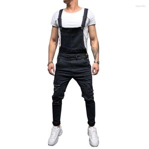 Herren-Jeans, Herrenmode, zerrissene Overalls für Herren, Hi Street Distressed Denim-Latzhose für Herren, Hosenträger-Hosengröße