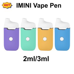 Original IMINI C16 Empty Disposable Vapes Vaper Pens Ceramic 300mAh 2ml 3ml 510 Carts Thick Oil Button Preheat Battery Empty Bar Pod Devices Logo Custom