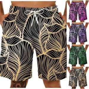 Men's Shorts Summer Leaf Fun Print Large 3D Size Leisure Breathable Sports Pants