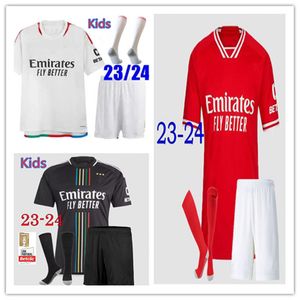 Kids Benficas Futbol Formaları Seferovic Waldschmidt Pizzi Rafa G.Ramos 23 24 Evde Uzak Erkekler Çocuk Kiti Futbol Gömlekleri Otamendi Kokcu di Maria Kids Futbol Kitleri