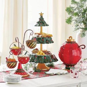 Kitchen Storage Christmas Decorations Cake Stand Wedding Party DessertTable Candy Fruit Plate Self-Help Display Home Table Decoration Trays