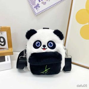 Bolsas dos desenhos animados panda mochila infantil bonito urso de pelúcia meninos meninas sacos de ombro bordado saco crianças fofo bolsa bolsas