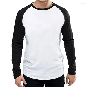 T-shirt da uomo 2023 Autunno Inverno Camicia a maniche lunghe da uomo Muti Colore O Collo in cotone Uomo Donna Casual Slim Fit Raglan Abbigliamento Tees Tops