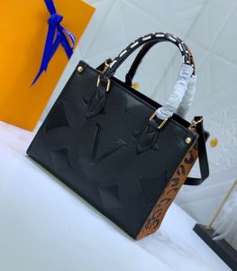 TOTES TOP ONTHEGO torebki Kobiety skórzane torby na ramię Lopardzie Crossbody Worka Messenger Torby Projektanci torebki torebka M58521