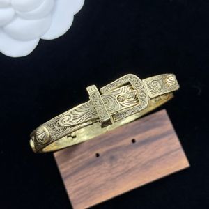 Belt buckle Pattern carving Letter Mens Bracelets Designer Women Open Bangle Fashion Jewelry Couple Cuff Bracelet GUB4 -03