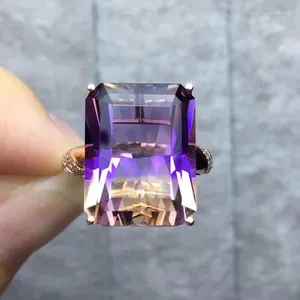 Cluster Rings Ametrine Ring Natural And Real Wedding Engagement For Women 925 Sterling Silver