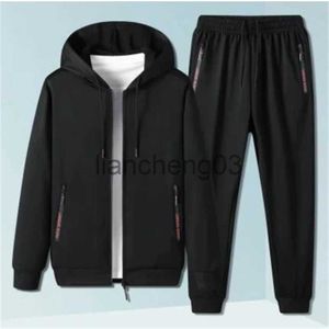 Tute da uomo Primavera Nuovo 2022 Sport da uomo Moda casual Felpa con cappuccio set M-4XL Set con cerniera in due pezzi Uomo esercizio all'aperto corsa abbigliamento da uomo J231023