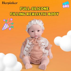 Dockor 47 cm 100% full silikon återfödda babydockleksaker full kropp flickor realistiska återfödda baby doll mjuk silikon verklig touch 231023