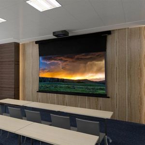 T2HUST3 92 ''-150 '' 8K Mörkgrå svart UST ALR Electric Roll Up Projection Screen för Ultra Short Throw Projector