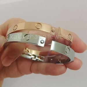 Customized Velvet Storage Case Stainless Steel 4 Cz Wide Bracelet Love Lock No Screwdriver Bangle