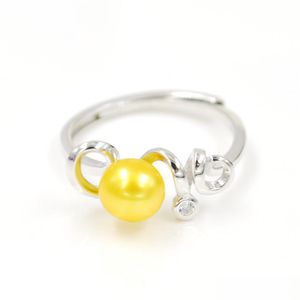 Smycken inställningar ny design grossist s925 sterling sier kärlek ringfästen justerbara ringtillbehör för pärlor smycken diy prydnad dh2yt