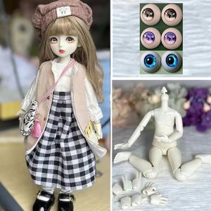 Dockor 1/6 BJD Doll Fashion 30cm Full Set Doll med 3 par Eyes Kids Girls Doll Toy Gift Open Head 231023