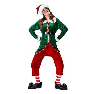 Cosplay Costume De Noël Femmes Designer Cosplay Costume Couleur Nouveaux Vêtements À Manches Longues Vert Fête Adulte Mâle Et Femelle Couples Robe Elfe De Noël