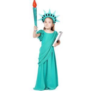 Halloween-Kostüm für Damen, Designer-Cosplay-Kostüm für Kinder, amerikanische Göttin der Freiheit, Cos-Kleid, antikes griechisches Mädchenkleid, antikes römisches Gewand, Halloween-Kostüm