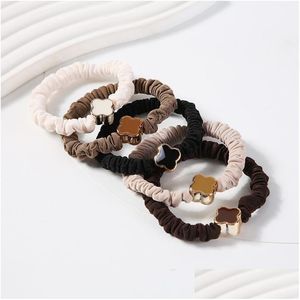 Hårstift mode pannband hög elasticitet varaktigt läderband kvinnor slips enkel temperament tunntarmen loop utsökta ponytai dhju2