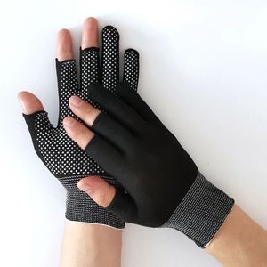 Five Fingers Gloves 5Pairs Anti-Slip Fishing Gloves Spring Summer Ice Cool Breathable Sunscreen Antiskid OpenHalf Fingers Cycling Sport Gloves 231021