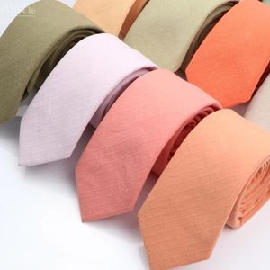 Bow Ties Solid Color Tie For Men Women Skinny Cotton Linen Neck Wedding Casual Mens Neckties Classic Suits Cravat