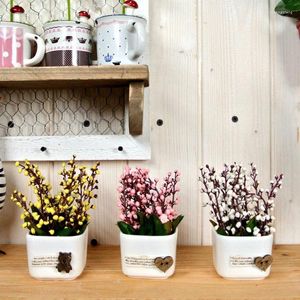 Dekorativa blommor Zakka Pastoral Series Small Bonsai Artifical Plant Fake For Desktop Mini Decoration Home Bedroom Micro Landscape Decor