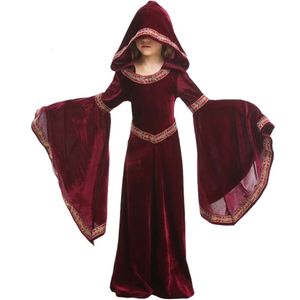 Traje de Halloween Mulheres Designer Cosplay Traje Halloween Vinho Tinto Vampiro Vestido Infantil Meninas Festa Cos Performance Traje Traje Medieval Europeu