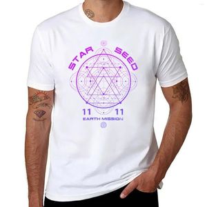 Erkek Polos Yıldız Tohumu Kutsal Geometri Dünya Misyonu 11:11 T-Shirt Estetik Giyim
