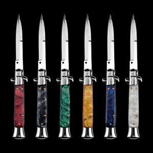 The 9 Inch Godfather Stiletto Mafia Horizontal Folding knife Classical Automatic Pocket knives Single action Auto EDC Tools