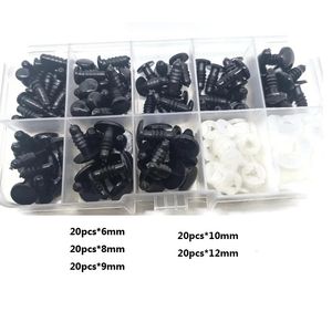 Accessori per casa delle bambole 6mm/8mm/9mm/10mm/12mm Occhi di sicurezza Colore nero Adatto per bambole all'uncinetto/ripiene/Amigurumi fornite con rondelle 231023