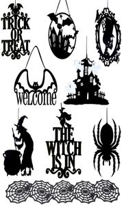 Halloween Hanging Sign Door Witch Signs Nonwoven Props House Letter Card Heloween Party Decor Supplies JK2009XB5886972