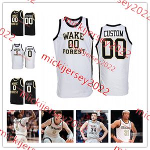 Abramo Canka Aaron Clark Wake Forest Jersey Custom Stitched Mens Youth 1 Marqus Marion 0 Kevin Miller 23 Hunter Sallis Wake Forest Demon Deacons Basketball Jerseys