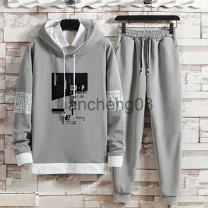 Men's Tracksuits Men's Fashion CO-P Printed Hooded Suits Spring Joggers Hoodies+Pants 2-piece Set Sports Tracksuit Casual Sweatshirts Clothes J231023
