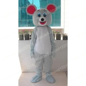 Performance Grey Mouse Mascot Costumes High quality Fruit Carnival Hallowen Gifts Unisex Adults Fancy Games Outfit Holiday Outdoor Advertising Outfit Suit