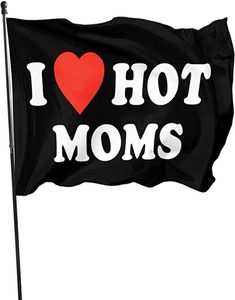 „I Love Moms“-Flagge, 90 x 150 cm, Premium-Polyester-Banner „Muttertag“ mit Messingösen für Innen- und Außenhofdekoration3151336