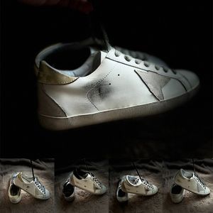 Projektant Włoch Złote swobodne buty do turystyki metalowe stadninę Mężczyźni Mężczyźni Super-gwiazdy Sabot Ball Mid Star Sekin Slajd Zakażone, oryginalne, skórzane trampki