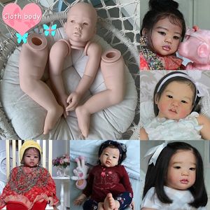 Dolls 28inch Amaya Reborn Doll Kit Toddler Kit med kropp och ögon mjuk beröring Flexibel vinyl DIY oavslutade dockdelar 231023