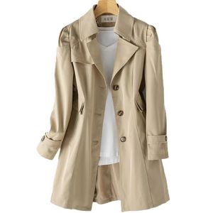 Womens trench coats moda midlength casaco feminino singlebreasted jaquetas casuais mountaineeri longo blusão feminino 231023