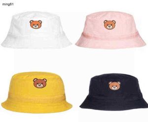 Marka Summer Sunhat for Baby Cute Bear Print Kids Bucket Hat Spring dziewczyna i chłopcy fisherman hats dzieci krem ​​przeciwsłoneczny