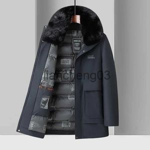 Parka da uomo in piumino 2023 Nuovo in giacca imbottita da uomo caldo invernale in cotone spesso Parka collo in pelliccia maschile giacca a vento autunno capispalla cappotto termico nero J231023