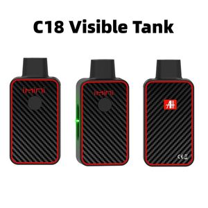 IMINI C18 CAIXA DE VAPE DESPONSÁVEIS DESPECIDO DE RECARGA USB DE VAPE USB 4,0 ml 5,0ml Vaporizador de óleo vazio preto 380mAh Bobina de cerâmica Tensão ajustável 2.7V D8 D9 Dispositivo vazio vazio