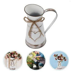 Vasi Vintage Metal Flowt Bucket Farmhouse secchi rustici francese Vase decorativo decorativo secco