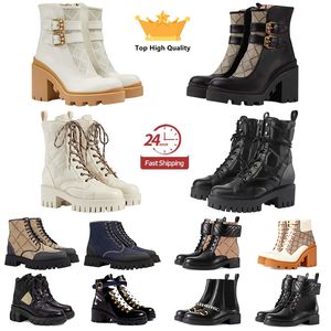 New Boots Ankle Over The Knee Boot Designer Martin Desert For Women Classical Shoes Fashion Winter Leather Boots Coarse Heel Women Shoes