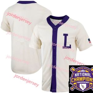 MCWS 2023 الأبطال الوطنية LSU Tigers Baseball Jerseys Ben McDonald Kramer Robertson Christian Little Alex Lange Greg Deichmann Brian Wilson Alex Lange Jaden Hill