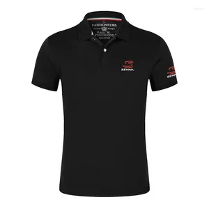 Männer Polos 2023 Druck Männer Ayrton Senna Sommer Marke Kurzarm Casual Bequeme Baumwolle Revers Shirts Mode Schlanke Tops