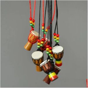 Hänge halsband mini jambe trummis till salu djembe slagverk musikinstrument halsband afrikansk hand trum smycken accessries dro dhhta