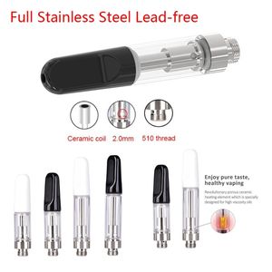 Atomizer China Vape Cartridge Disposable Vaporizer Pens 0.5ml 1.0ml Empty Carts Ceramic Coil Oil Tank for Thick Oil Fit 510 Thread Batteries Glass Tank In Stock