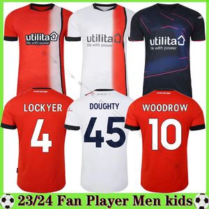 2023 2024 Luton Town CLARK CAMPBELL Mens Soccer Jerseys BURKE NAISMITH BELL DOUGHTY ADEBAYO Home Away White Red Football Shirts