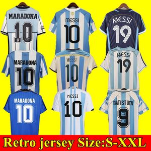 Argentina Retro Soccer Jerseys Maradona Kempes Batistuta Riquelme Kun Aguero Aimar Vintage Football Shirt 1978 1986 1994 1998 2000 2001 2002 2006 2010 2014