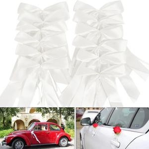 Andra evenemangsfest levererar 50st White Wedding Car Ribbon Bows Gift Wrap Craft Birthday Party Supplies Pew End Chairs Diy Decoration Christmas Home Decor 231023