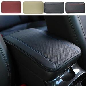 Interiörstillbehör Car Center Console Mat Universal Auto Artificial Pu Leather Protector Armstes Seat Box Anti-Scratch Pad
