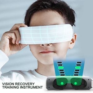 Eye Massager Intelligent Green Light Vision Recovery Training Instrument Ems Acupressure Protection Child Restore Myopia 231023